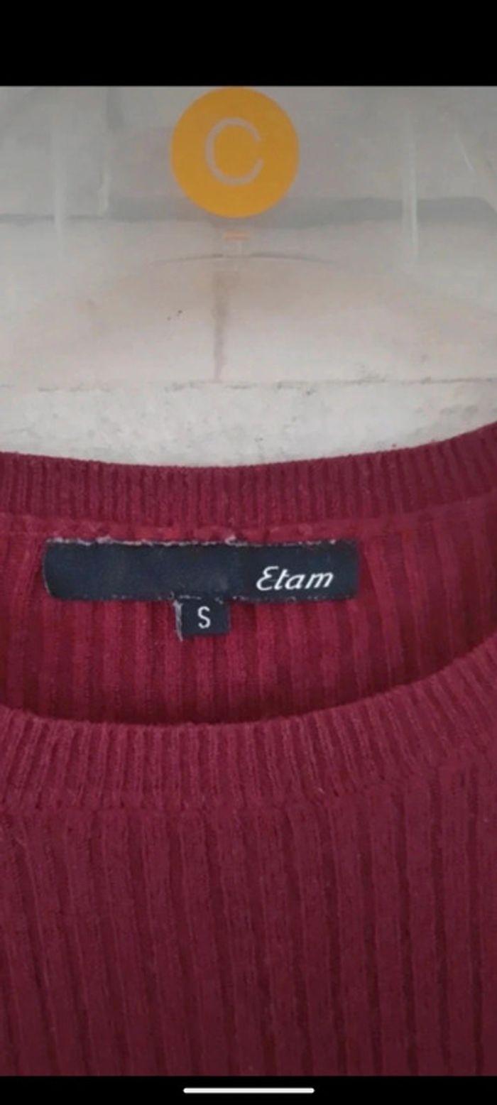 Pull Etam bordeaux côtelé bac 1 - photo numéro 3