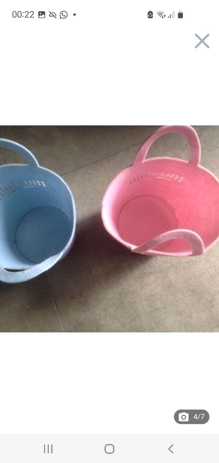 Lot de 2 paniers de rangement en feutrine pour enfants - photo numéro 4