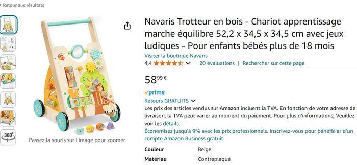 Chariot de marche trotteur bois - photo numéro 5