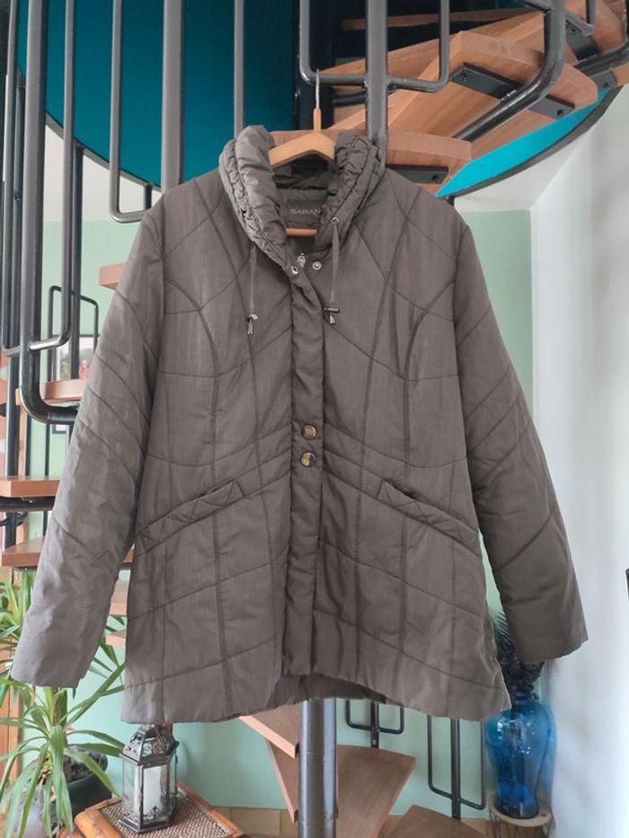 Manteau matelassé marron/gris vintage - photo numéro 1