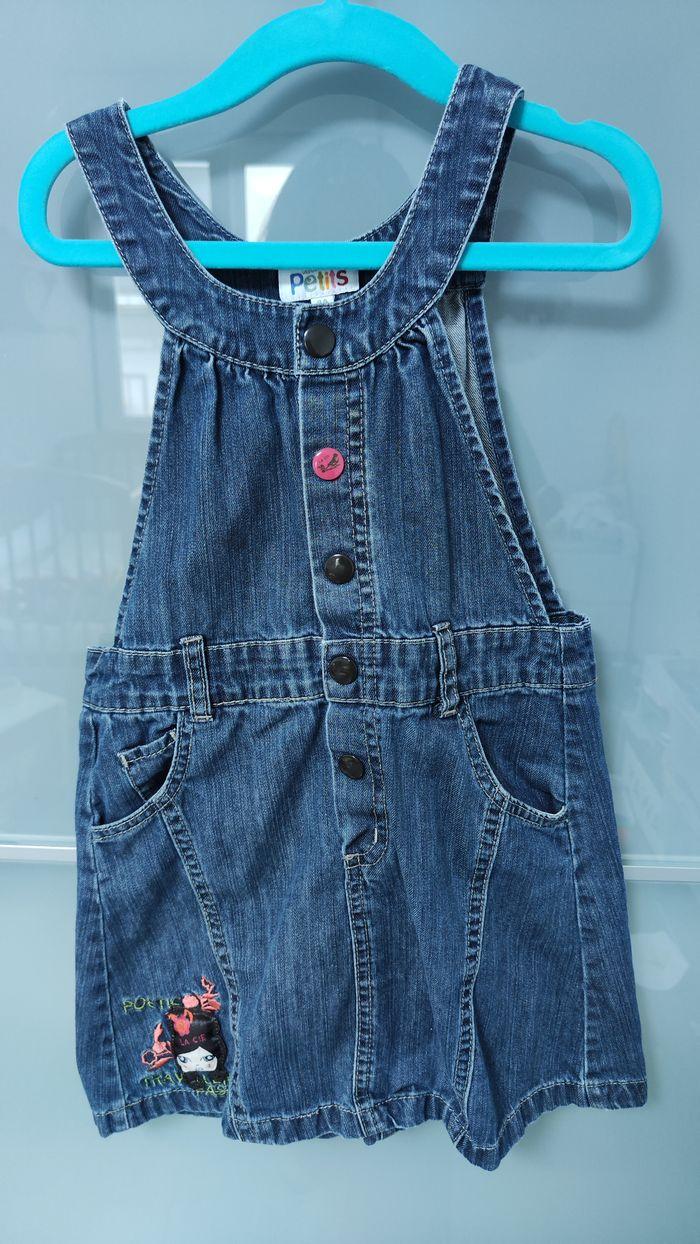 Robe-salopette en jean 4 ans - photo numéro 1