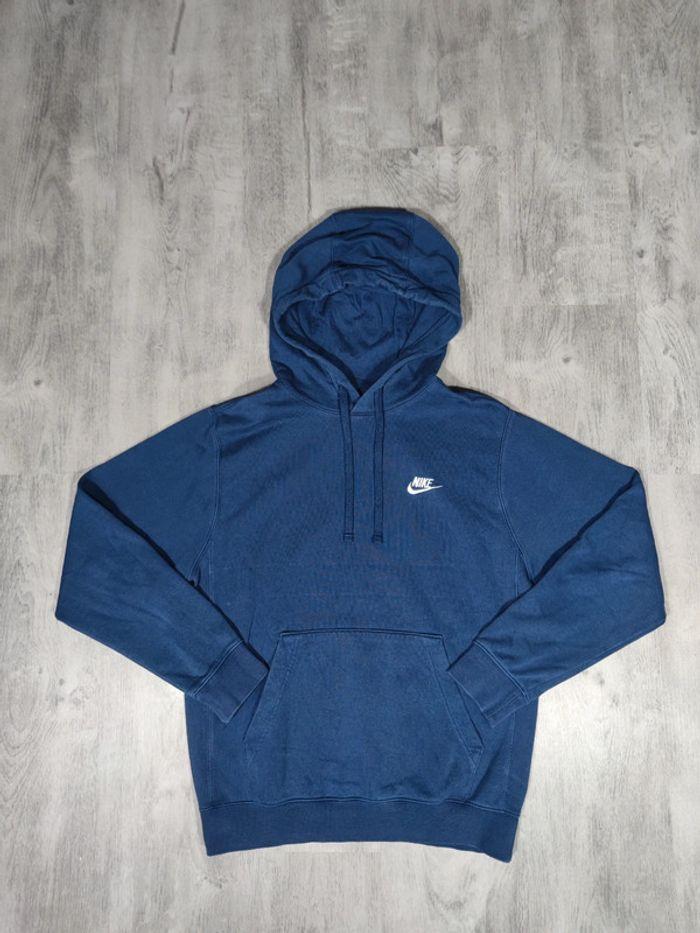 Sweat à Capuche Nike Bleu Marine Logo Brodé Blanc Taille XS Homme - photo numéro 1