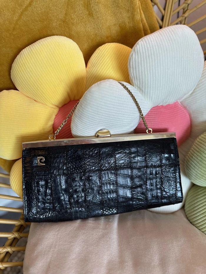 Pochette vintage Pierre Cardin, confectionnée en cuir reptile des années 1970. - photo numéro 1