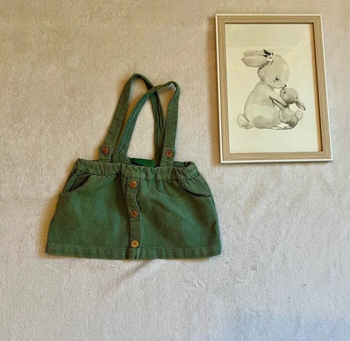 Jupe salopette Zara vert taille 9-12mois / 80 cm - photo numéro 1