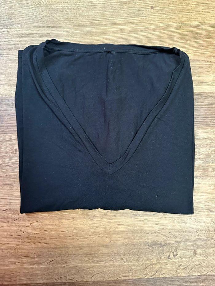 T-shirt manche longue noir h&m 4xl - photo numéro 1