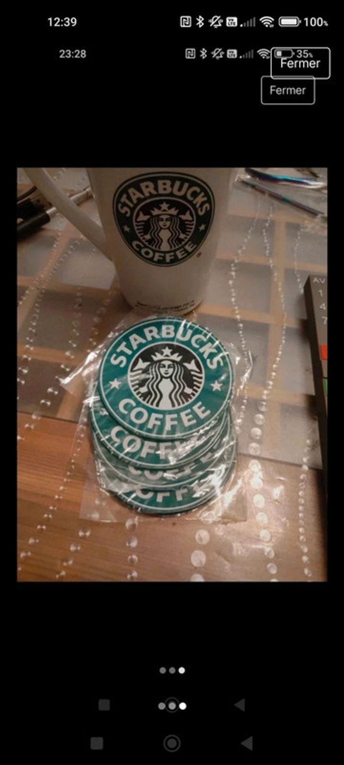 Lot 4 dessous de verre Starbucks silicone neuf - photo numéro 3