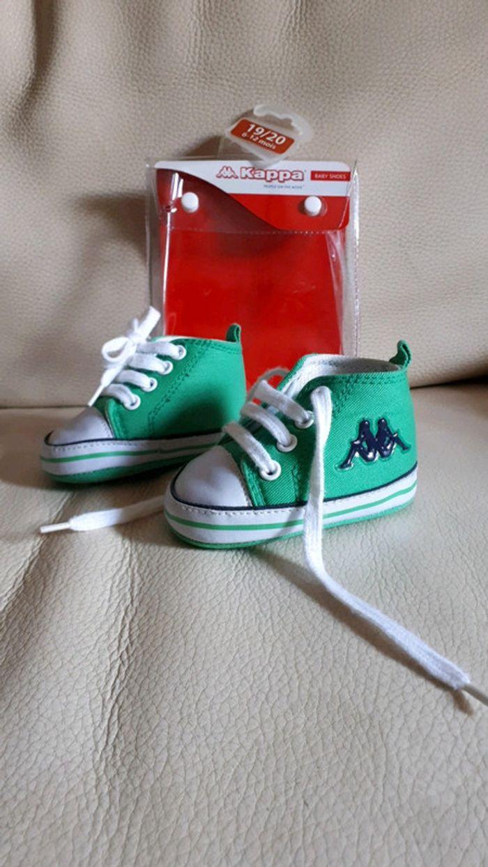 Chaussures vertes bébé en toile Kappa - photo numéro 3