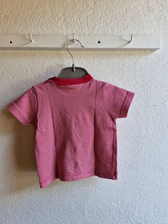 Ensemble 6 mois 67 cm Petit Bateau T-shirt rose à rayures, pantalon beige Très bon état - photo numéro 6