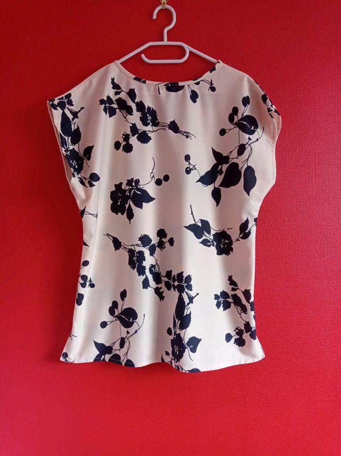 Blouse taille 44 Crème Fleurs Marine - photo numéro 6