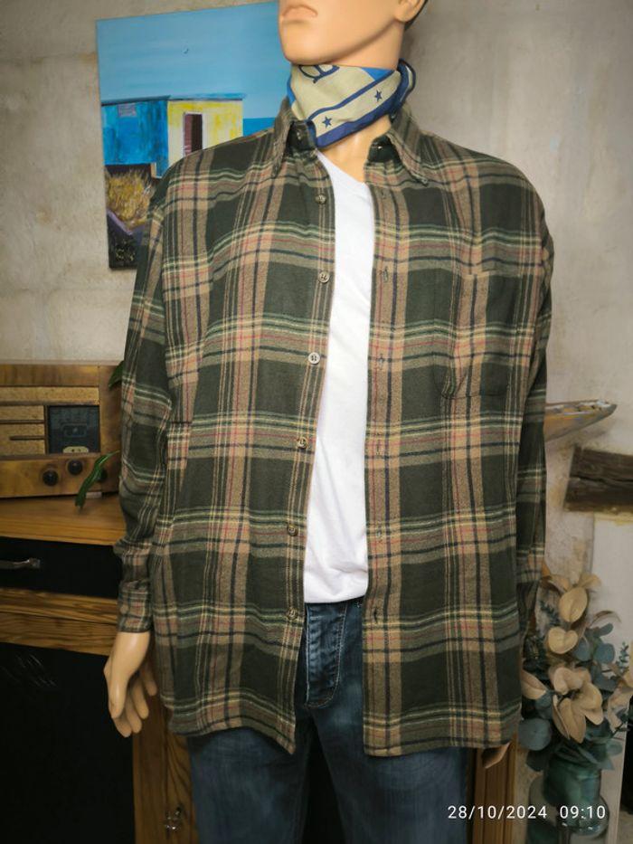 Chemise à carreaux verte  vintage Yves d'Orsay taille 43/44 - photo numéro 1