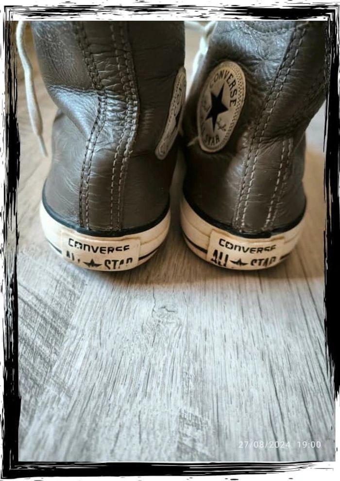 Basket   Converse en cuir gris foncé pointure 37 - photo numéro 6