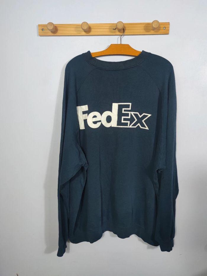 Pull Crewneck FedEx Vintage Bleu Marine Taille 3XL Homme - photo numéro 5