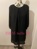 Robe noir à manches longues en voile doublé H&M taille 36