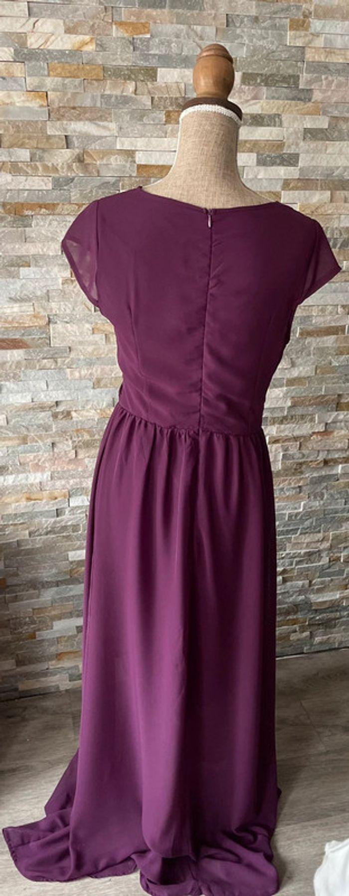 Robe longue prune taille L - photo numéro 2