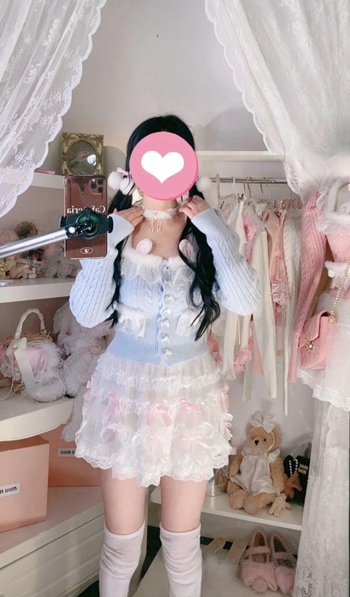 Pull en maille Blue Lolita Cute Kawaii Bunny Cosplay Babyblue - photo numéro 9