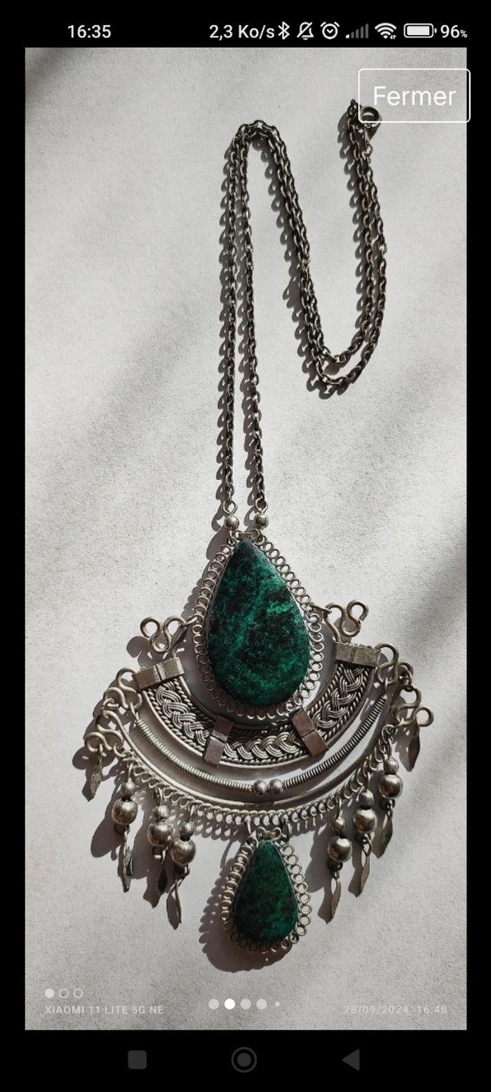 Très beau collier malachite - photo numéro 3