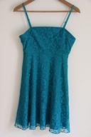 Robe en dentelle turquoise flashy H&M coupe babydoll / taille empire