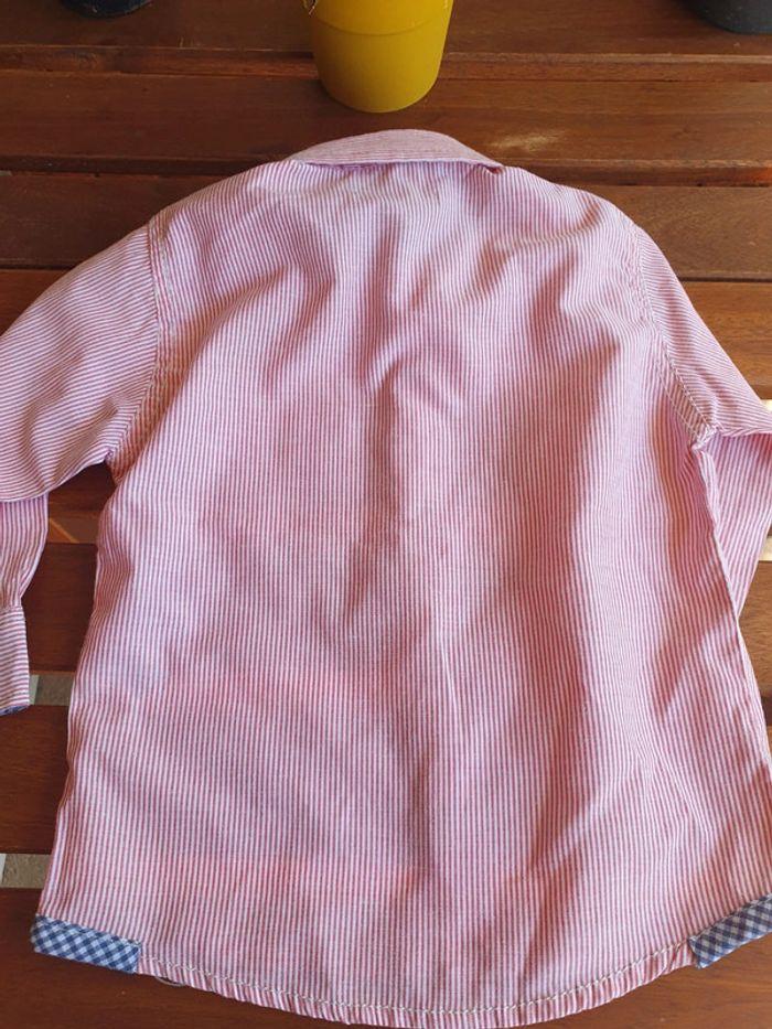 Chemise bébé rayée rouge et blanc 18 mois - photo numéro 2