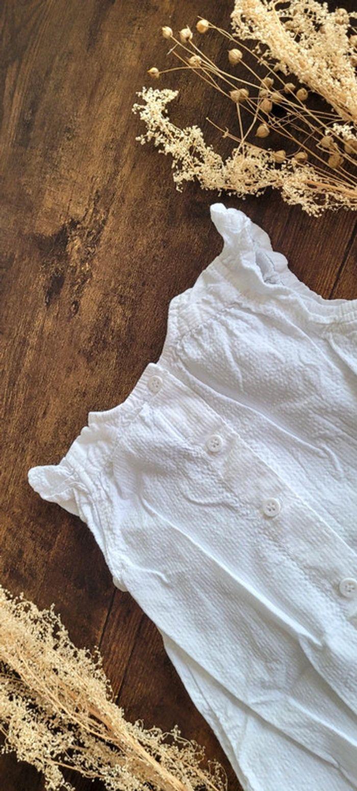 Body combinaison courte blanche style Baptême Petit Bateau 3 Mois Neuf - photo numéro 4