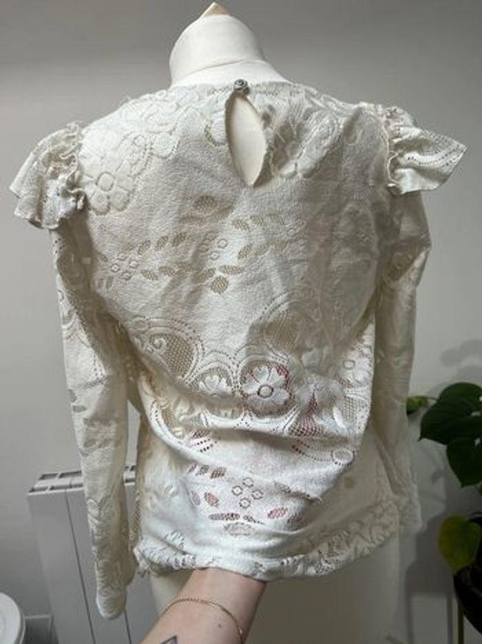 Blouse en dentelle blanche bohème manches longues - photo numéro 10