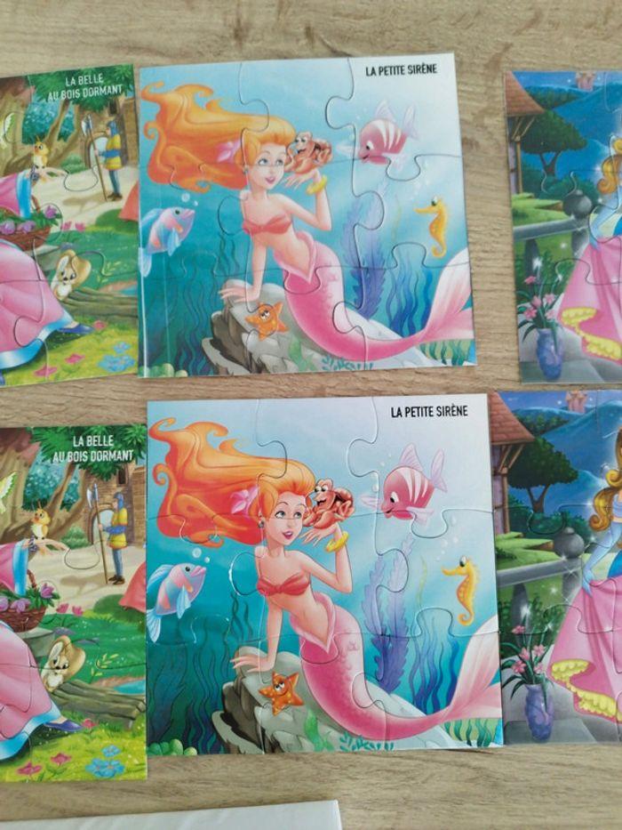 Lit de 4 puzzles 9 pièces princesses - photo numéro 3