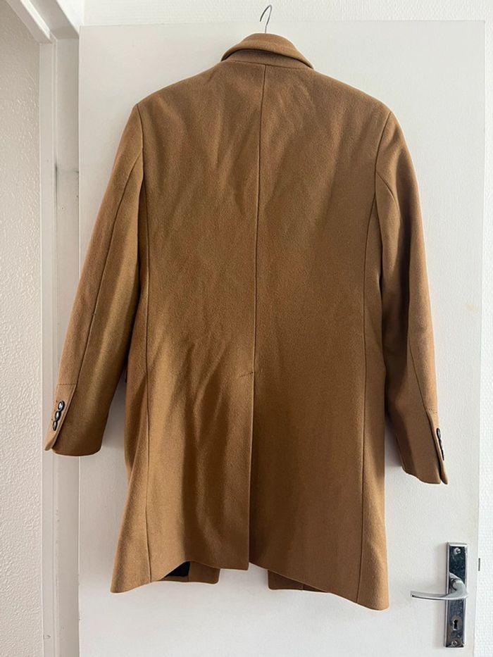 Manteau long en laine camel Zara - photo numéro 2