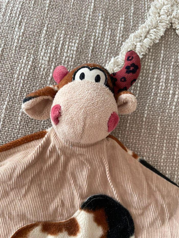 Peluche doudou plat 36cm Maïlou Tradition vache marron beige noir tacheté très bon état - photo numéro 2