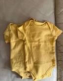 Lot de 2 body manches courtes jaune bébé fille 1 moi Auchan