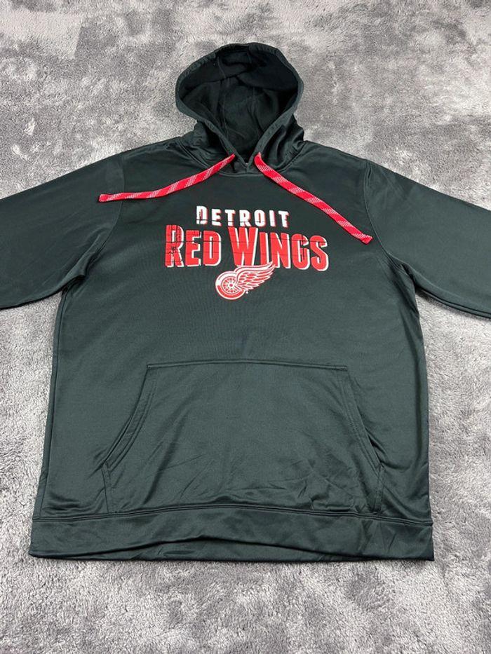 👕 Sweat à capuche Veste University Rare Vintage y2k 90s 2000s Detroit Red Wings Noir Taille XL 👕 - photo numéro 6