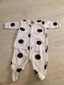 Pyjama coton petit bateau 1 mois pois bleus mixte