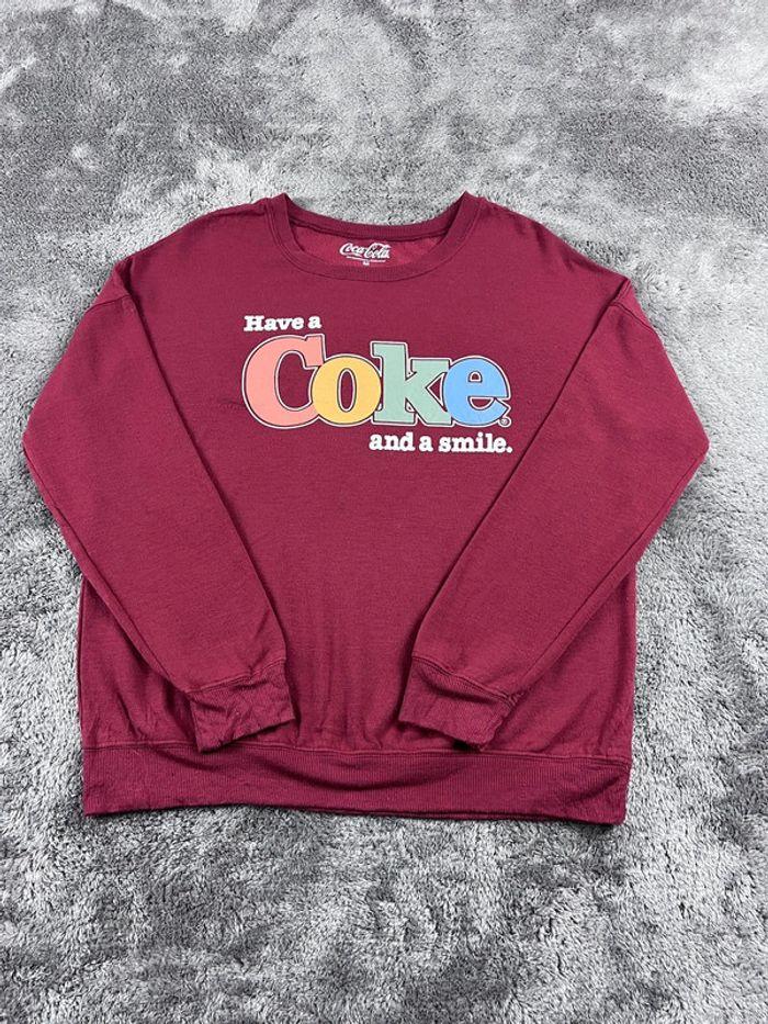 👕 Sweat 90’s Vintage Coca Cola Bordeaux Taille M 👕 - photo numéro 1