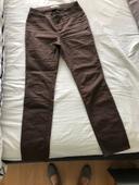 Jean pantalon marron Armand Thierry T38 ceinture élastique