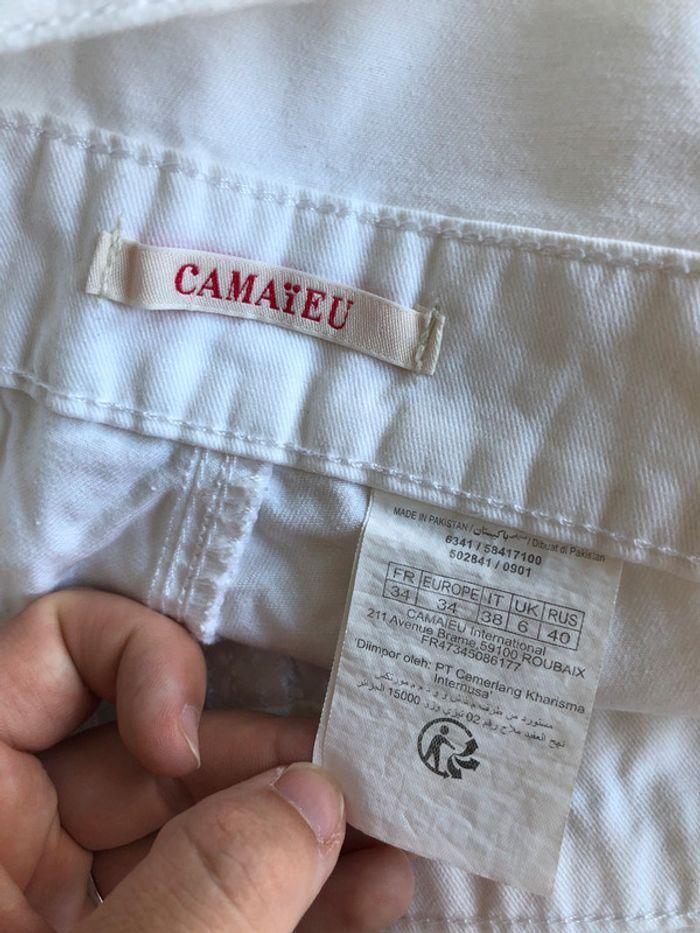 Salopette courte jeans blanc - Camaïeu - Neuve - photo numéro 2