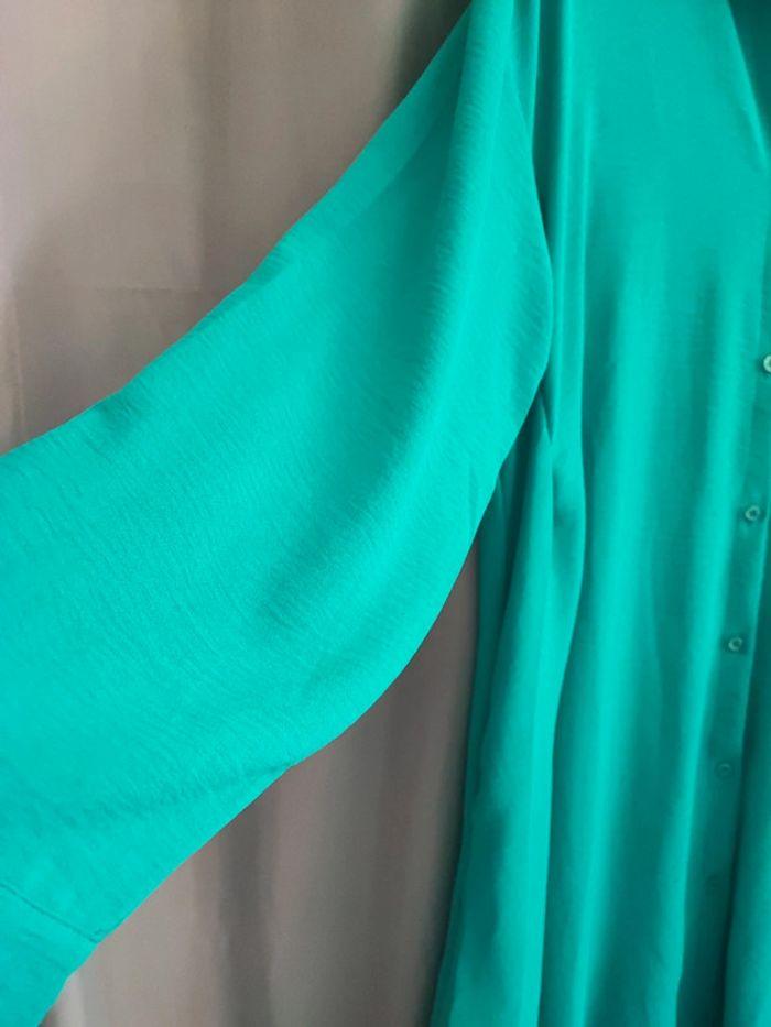 Robe chemise en turquoise grandes tailles - photo numéro 2