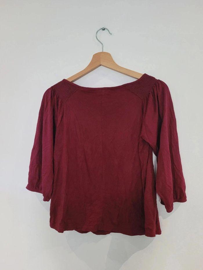 🌻 T shirt velours bordeaux taille S - photo numéro 4