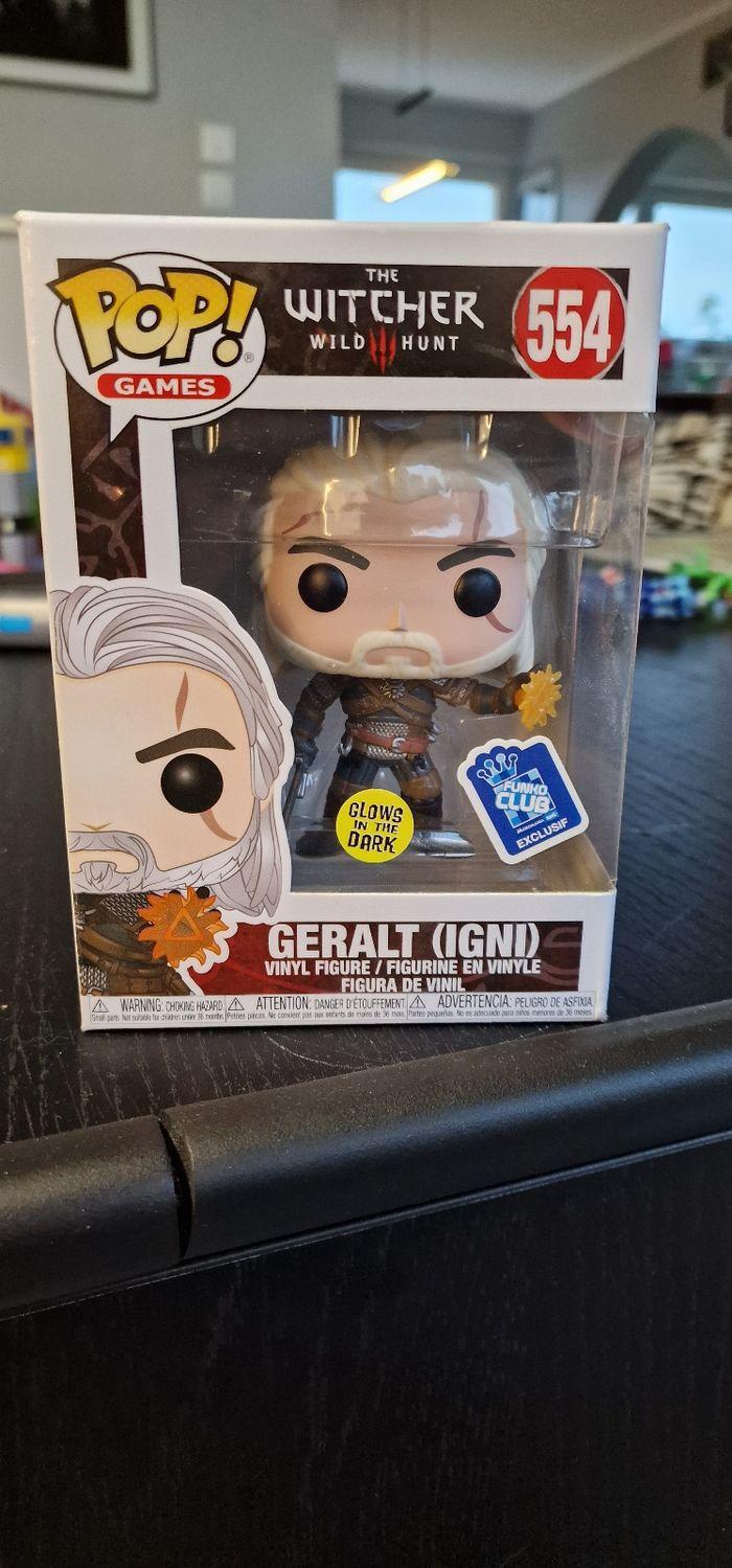 Funko Pop Games #554 Witcher III Geralt Igni GLOW GitD Funko Club