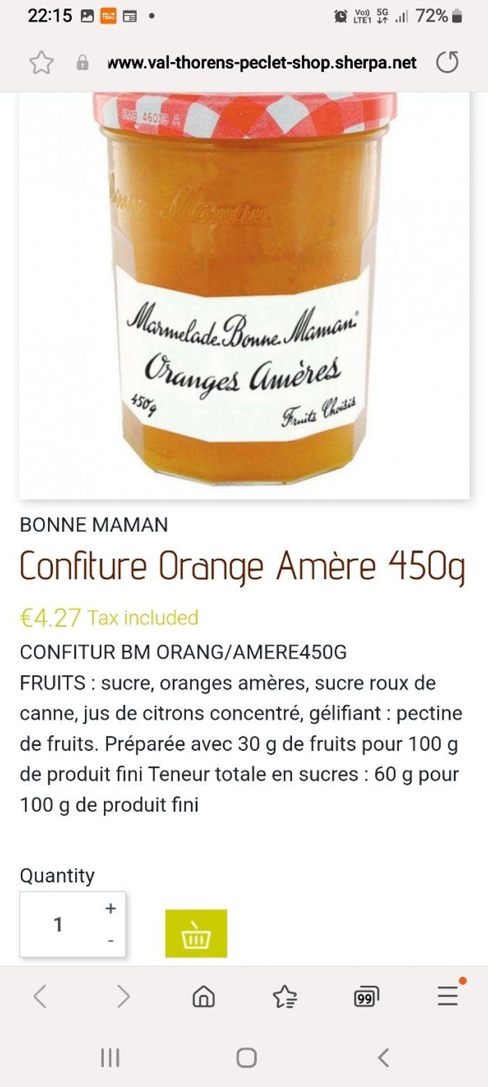 Lot de 2 confitures 1 kilo de fraise et 450 grammes de Marmelade orange amères - photo numéro 2