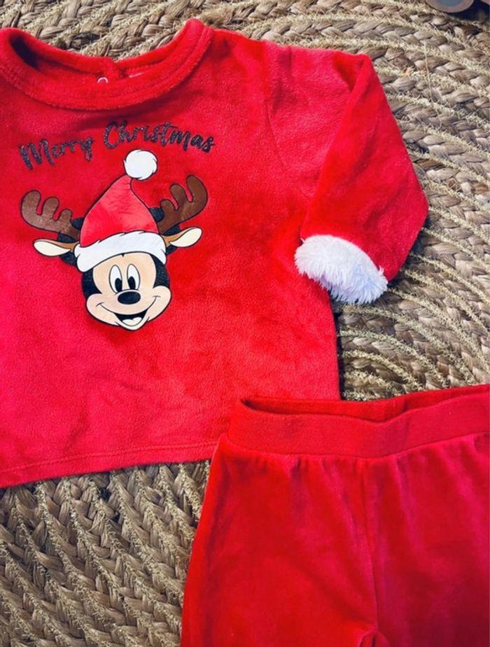 Pyjama Deux Pièces Noël Disney Mickey - Taille 9 Mois - photo numéro 2