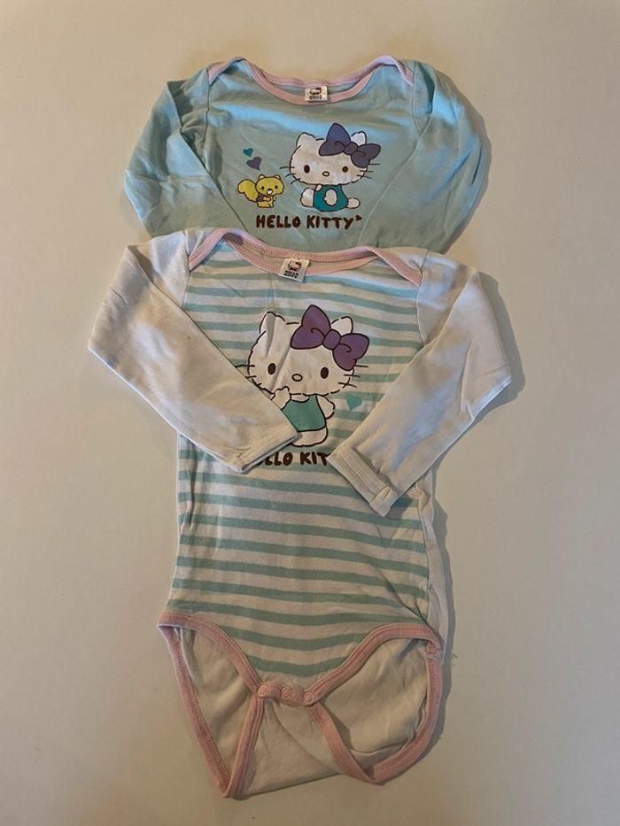 Lot de 2 bodies manches longues hello kitty 4 ans fille - photo numéro 1