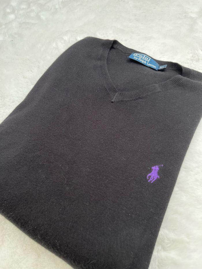 Pull Ralph Lauren noir avec logo violet taille XL - photo numéro 4