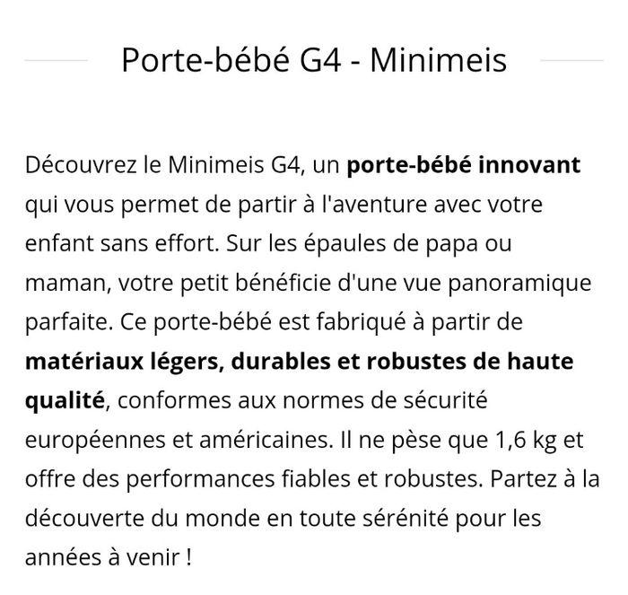 Porte bébé Minimeis G4 - photo numéro 3