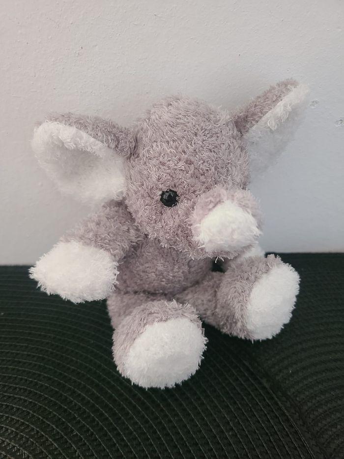 ANNA CLUB PLUSH DOUDOU ELEPHANT GRIS BLANC BOUCLETTE - photo numéro 2