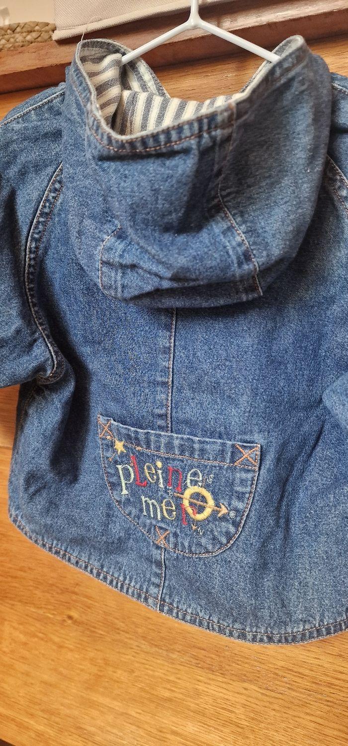 Veste vintage denim doublée Catimini avec détails brodés en taille 6 mois / 60 cm - photo numéro 4