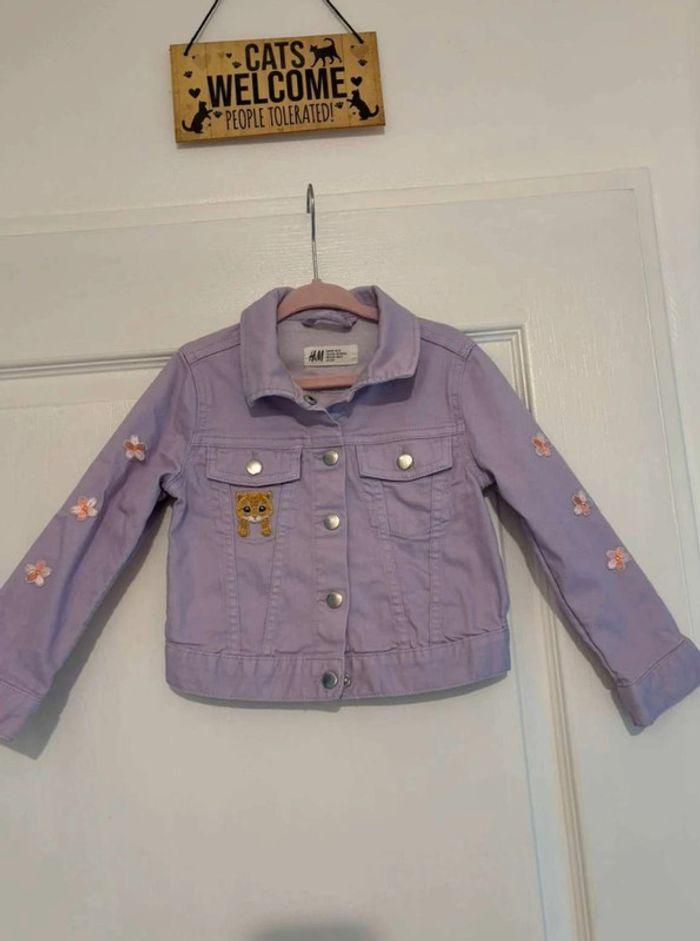 Veste  jeans  denim  violet  Zara -  3  ans 98cm - photo numéro 1