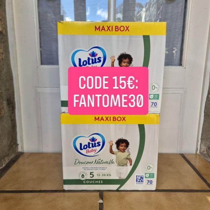 Lot 2 cartons Lotus Baby Taille 5 : 140 Couches - photo numéro 1