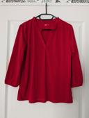 Blouse manches 3/4 rouge