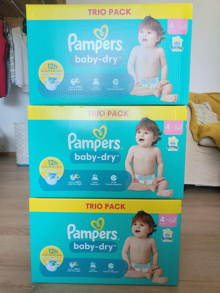 3 trios packs couches Pampers baby dry taille 4