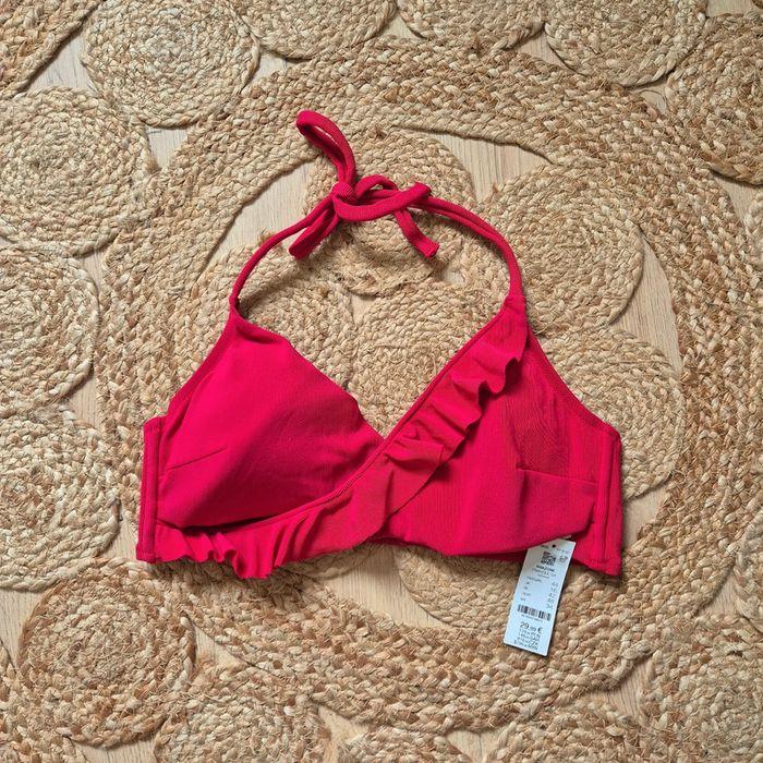 Haut de maillot de bain neuf rouge framboise - Etam - Taille 44 - photo numéro 1