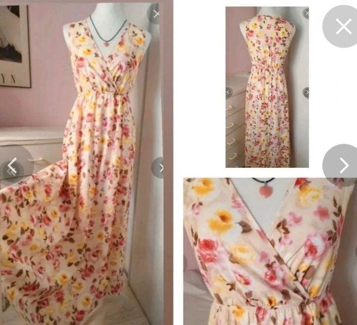 Robe longue fine a fleurs été et soirée fendue femme taille S, 36  💛 - photo numéro 13