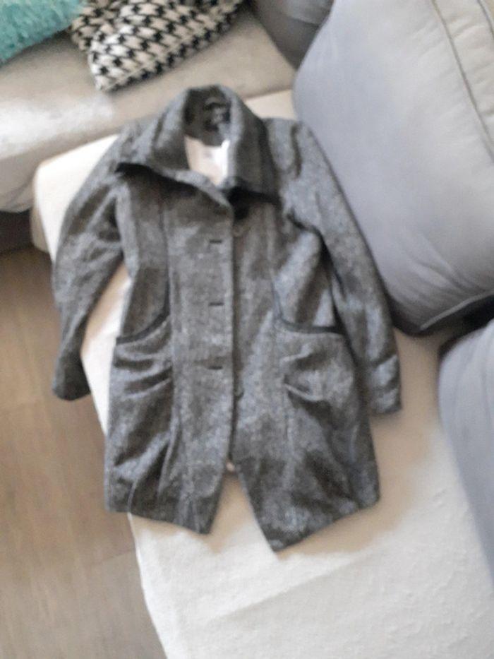 Manteau gris chiné 3/4 - photo numéro 1